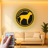 Personalisierte Labrador Retriever LED-beleuchtete Metall-Wandkunst – Geschenk für Hundeliebhaber