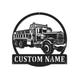 Custom Dump Truck Led Light Metal Wall Art Personalized Gift for Truck Enthusiast Garage or Man Cave Decor