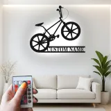 Custom BMX Bike Led Light Metal Wall Art Personalized Gift for Cyclists Garage or Bedroom Decor