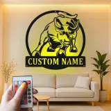 Insegna in metallo personalizzata con luce LED a forma di toro, regalo per allevatori, decorazione rustica per il soggiorno