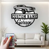 Custom Muscle Car Led Light Metal Wall Art Personalized Garage Gift for Car Enthusiasts Man Cave Decor 5