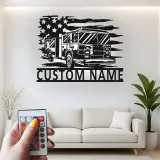 Cartel LED de bombero personalizado | Arte mural de metal de camión de bomberos personalizado | Regalo para primer respondedor | Decoración de pared de estación de bomberos