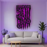 Insegna in metallo LED personalizzata per ciclisti con BMX Rider - Regalo per ciclisti, decorazione per garage o camera da letto