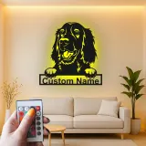 Décoration murale en métal LED personnalisée pour chien, cadeau pour les amoureux des animaux, décoration de salon ou de chambre