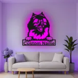 Cartel de metal LED personalizado de perro, regalo para padres de mascotas, decoración para salón para amantes de los perros