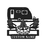 Cartel de metal LED Camper personalizado Regalo de camping para entusiastas del aire libre Decoración de patio de RV