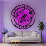 Insegna in metallo LED personalizzata con ape - Regalo per giardinieri, decorazione per patio all'aperto