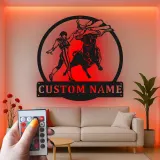 Cartel de metal LED personalizado de Matador y Toro, regalo para entusiastas de la tauromaquia, decoración para sala de estar