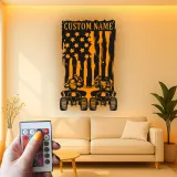 Custom ATV Riders American Flag Led Light Metal Wall Art Adventure Gift for Him Garage or Man Cave Decor