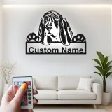 Personalisierte Bloodhound Led-Beleuchtung Metall-Wandkunst Geschenk für Hundeliebhaber Wohnzimmer Haustier-Dekoration