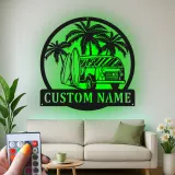Custom Surf Van Led Light Metal Wall Art Personalized Beach Lover Gift Coastal Decor for Surf Enthusiasts
