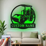 Panneau Métallique Routeur Personnalisé | Art Murale de Véhicule de Construction LED | Décoration de Machinerie Lourde | Cadeau pour Ouvrier de Construction