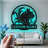 Insegna in metallo LED personalizzata per gatti - Regalo per amanti dei gatti - Decorazione per camera da letto o soggiorno