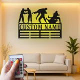 Custom Brazilian Jiu-Jitsu Led Light Metal Wall Art, Personalized Martial Arts Grappling Decor, BJJ Gift for Athletes Gym Room