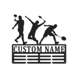 Décoration murale en métal personnalisée avec rétroéclairage LED de joueur de badminton, cadeau pour passionnés de sports, décor de salle de jeux