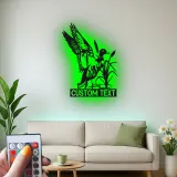 Cartel de metal personalizado con luz LED de caza de patos, regalo personalizado para entusiastas del aire libre, decoración de cabaña rústica
