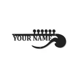 Letrero LED de guitarra personalizado | Decoración mural de metal personalizada para sala de música | Decoración con nombre para músico | Regalo para guitarrista