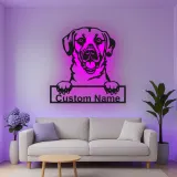 Personalisierte Labrador LED-Licht Metall-Wandkunst für Hundeliebhaber