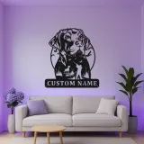 Insegna per Cacciatore Labrador Retriever | Insegna in Metallo LED Personalizzata | Regalo per Cacciatori per Man Cave | Decorazione per Caccia all'Anatra