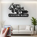 Personalisierte LED-beleuchtete Wandkunst für Baggerlader – Geschenk für Bauenthusiasten, Garage oder Bürodeko