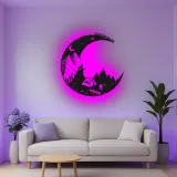 Insegna in metallo LED personalizzata con scena di campeggio regalo per appassionati di outdoor decor per cabin rustica