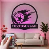 Custom Yo-Yo Led Light Metal Wall Art Personalized Gift for Toy Enthusiasts Game Room Decor