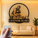 Décoration murale en métal LED personnalisée pour motivation de fitness