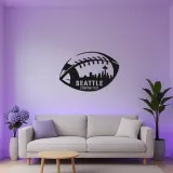 Décoration murale en métal LED de la skyline de Seattle pour football | Panneau personnalisé pour salle de jeux | Cadeau sportif personnalisé pour fan de la ville