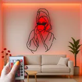 Chic Spa Day Frau LED Licht Metall-Wandkunst Einzigartiges Geschenk für Sie Badezimmer oder Spa-Dekoration