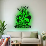 Insegna LED personalizzata per fattoria di capre | Arte murale in metallo personalizzata per agricoltori | Arredo rustico per casa di campagna e ranch