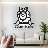Cartel de metal LED de gato persa personalizado, regalo para amantes de mascotas, decoración para sala de estar