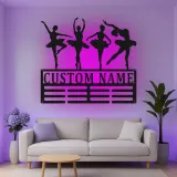 Cartel de metal LED de bailarina personalizado, regalo de danza para decoración de dormitorio de chicas amantes del ballet