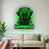Custom Mastiff Led Light Metal Wall Art Personalized Dog Lover Gift Living Room Pet Decor 5