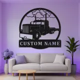 Insegna LED per Camion Semirimorchio Personalizzata | Arte in Metallo per Big Rig | Decorazione per Garage e Man Cave