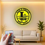 Custom LED Family Name Sign | Metal Monogram Wall Art | Personalized Wedding Gift for Couples | Illuminated Living Room Decor