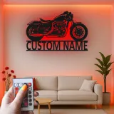 Insegna in metallo LED personalizzata per motociclette - Regalo per motociclisti, decorazione per garage o man cave 2