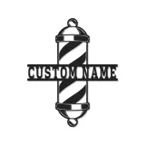 Custom Barber Pole Led Light Metal Wall Art Personalized Gift for Barbers Salon Decor Sign