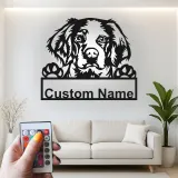 Custom Dog Led Light Metal Wall Art Personalized Pet Lover Gift Living Room or Entryway Decor