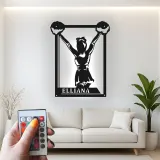 Insegna in metallo LED personalizzata per cheerleader - Regalo per appassionati di cheerleading per camera da letto o decorazione per palestra