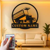 Cartel de metal LED personalizado de camión volquete regalo para entusiastas de camiones decoración de garaje o man cave 3