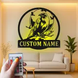 Cartel de metal LED con cuervo personalizado, regalo para amantes de las aves, decoración única para sala de estar