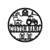 Panneau de Tracteur de Ferme Personnalisé | Décoration Murale LED | Décor de Nursery et Cadeau Unique pour Agriculteur