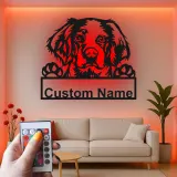 Custom Dog Led Light Metal Wall Art Personalized Pet Lover Gift Living Room or Entryway Decor