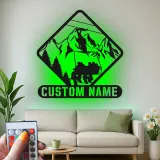Custom Ski Lift Metal Sign | Personalized Mountain LED Wall Art | Ski Lodge Decor & Gift for Skiers