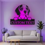 Custom Beagle Led Light Metal Wall Art Personalized Dog Lover Gift Living Room Pet Decor 4