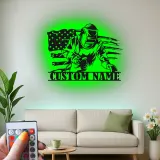 Insegna in metallo LED personalizzata con bandiera americana per saldatori, regalo personale per saldatori, decorazione per garage o laboratorio