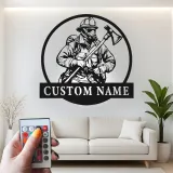 Panneau LED Personnalisé pour Pompier | Décoration Murale en Métal Personnalisée pour Caserne de Pompiers | Cadeau pour Premier Intervenant | Décor de Maison de Héros