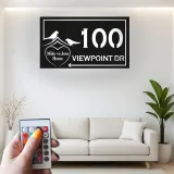 Insegna in metallo LED personalizzata per indirizzo - Regalo per inaugurazione della casa, decorazione esterna per la casa