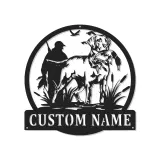 Duck Hunting Metal Sign | Personalized Labrador Retriever LED Wall Art | Custom Hunter Name Plaque for Cabin & Lodge Decor