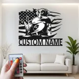 Personalized Labrador Hunting Sign | LED Metal Wall Art for Hunters | Custom Duck Hunting Decor with American Flag | Gift for Cabin
